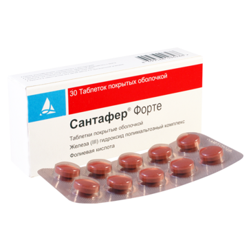 Сантафер форте 100мг+0.35мг №30 Santa Farma