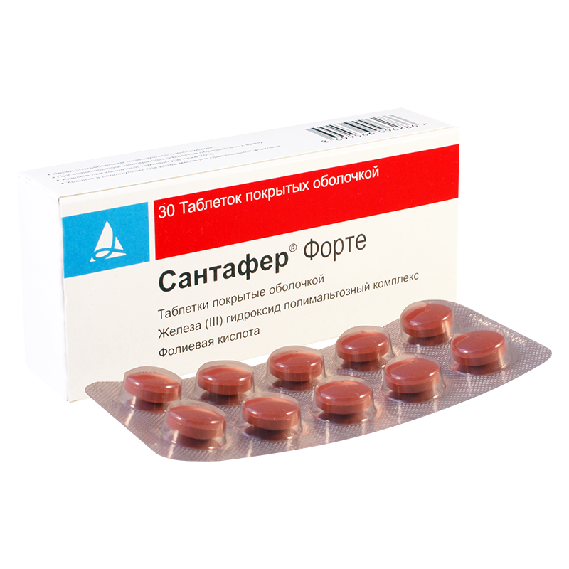 Сантафер форте 100мг+0.35мг №30 Santa Farma