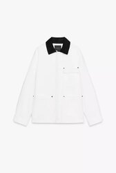 Zw collection contrast collar overshirt