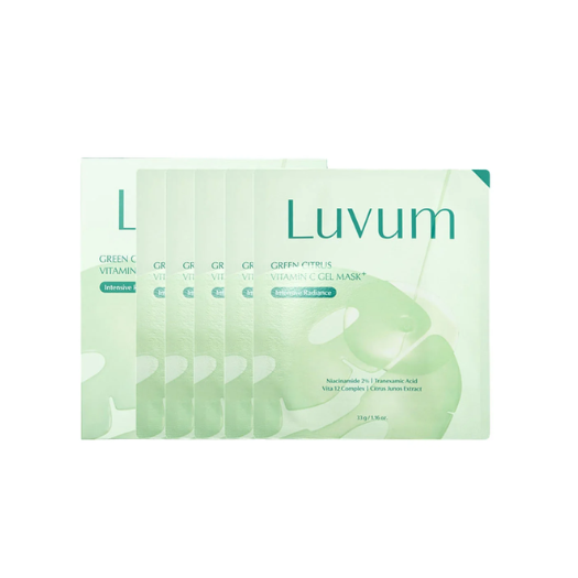 LUVUM Green Citrus Vitamin C Gel Mask Plus 5pc/Box- НОГООН ЦИТРУС ВИТАМИН Ц ГЕЛ МАСК