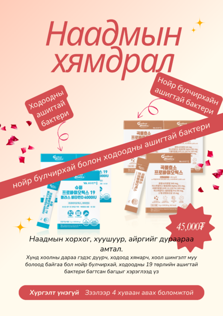 Нойр булчирхайн ходоодонд сайн ашигтай бактери багц