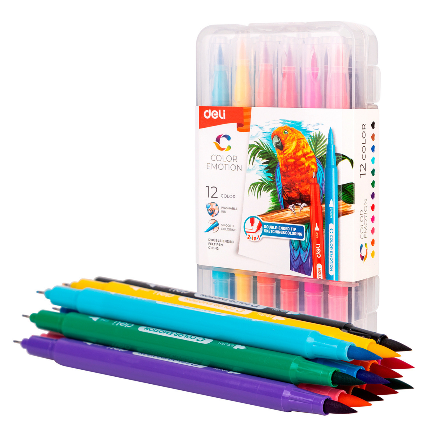 Фломастер 12ө бийрэн+fineliner