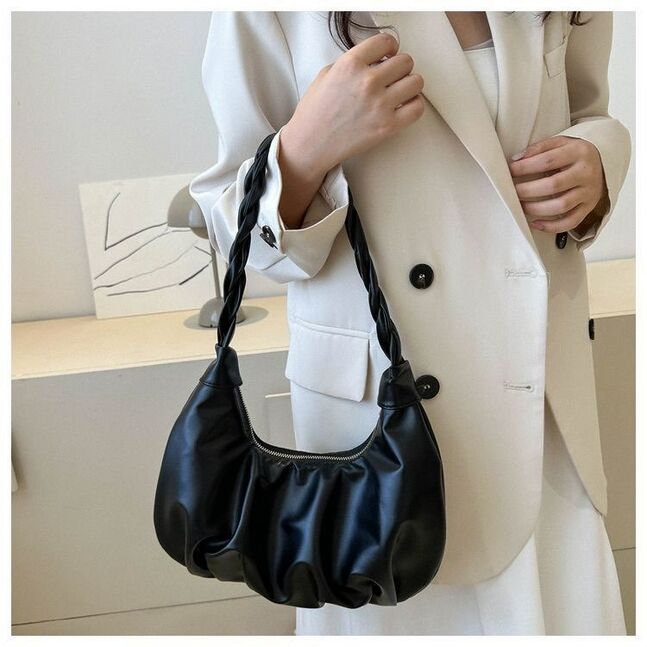 Leather handbag /black/