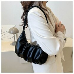 Leather handbag /black/