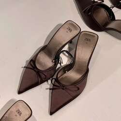 Zara mesh kitten heels