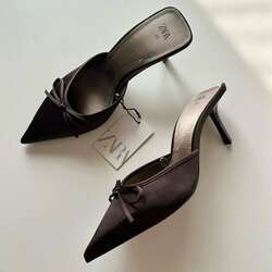 Zara mesh kitten heels