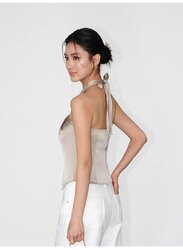 Beige silk top