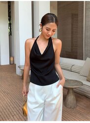 Black silk top