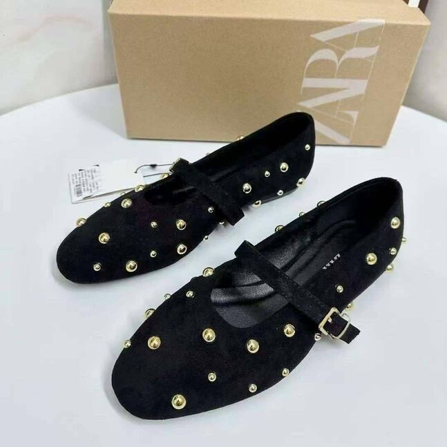 Zara suede ballerinas