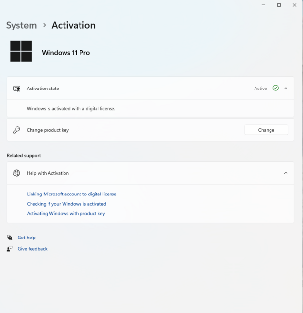 Windows 11 pro digital license