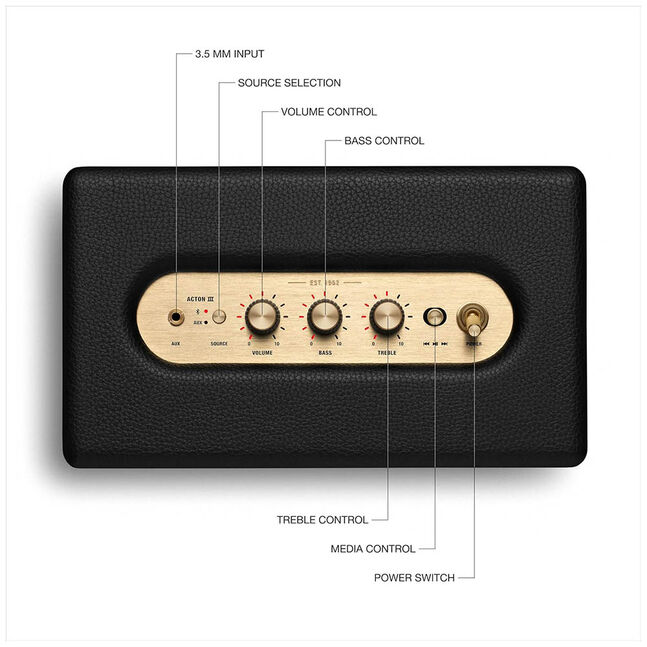Marshall Acton III Bluetooth Speaker - Black