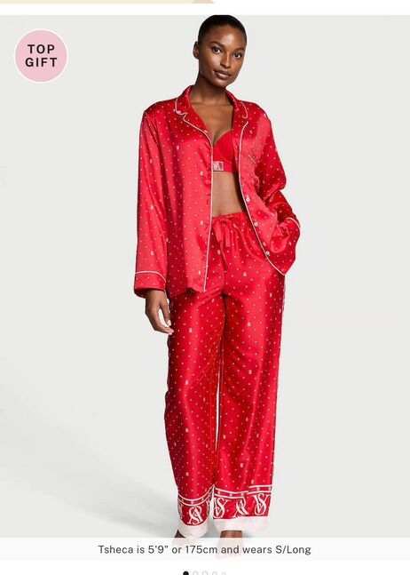Vs satin long pajama set size s
