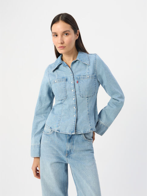 ELLIS DENIM SHIRT IN CROWD COOL 1  