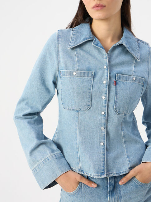ELLIS DENIM SHIRT IN CROWD COOL 1  