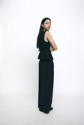 Textured waistcoat with belt
