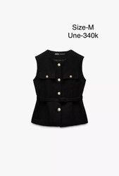 Textured waistcoat with belt