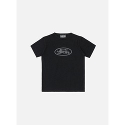 【BADBLOOD】 Dark Classic Dusty T-Shirt - White Men's Marble-effect T-shirt with glossy band | Black | Diesel
