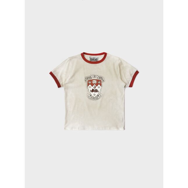 【BADBLOOD】Workshop Shield Print Ringer T-Shirt - Cream Workshop Shield Print Ringer T-Shirt - Cream