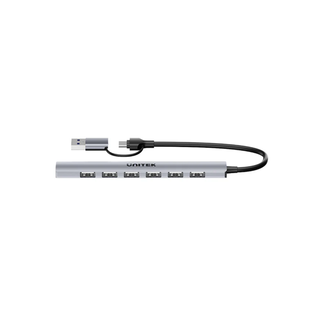 Unitek 7-in-1 USB-C to 7 Port USB-A Hub with USB-A Adapter