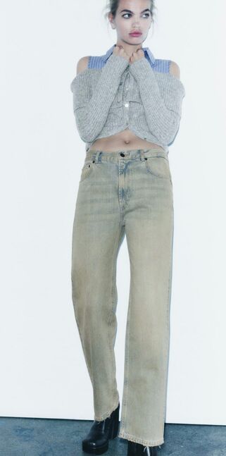 Zara, contrast knit sweater