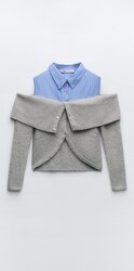 Zara, contrast knit sweater
