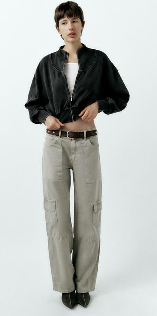 Zara, mid-rise cargo trousers