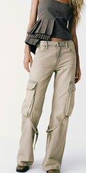 Zara, cargo mid-rise jeans