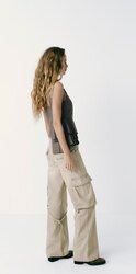 Zara, cargo mid-rise jeans