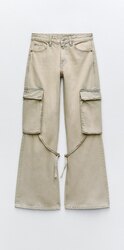 Zara, cargo mid-rise jeans