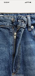 Zara, long mid-rise denim skirt