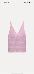 Zara, pointelle knit top