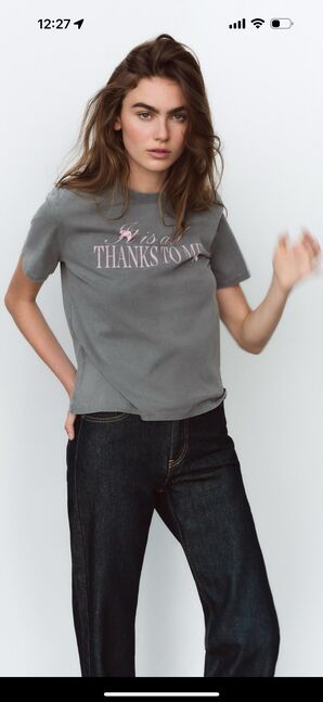 Zara, faded t-shirt with slogan
