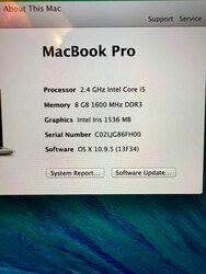 Apple macbook pro 13” early 2015