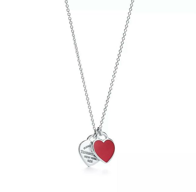 Tiffany&co double heart necklace