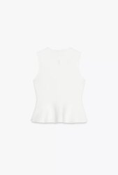 Knit peplum top with ties