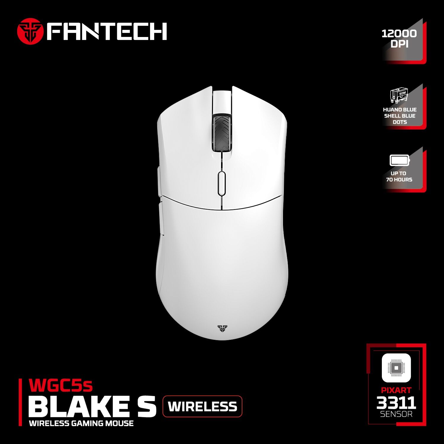 Fantech Blake WGC5S Wireless Gaming Mouse White