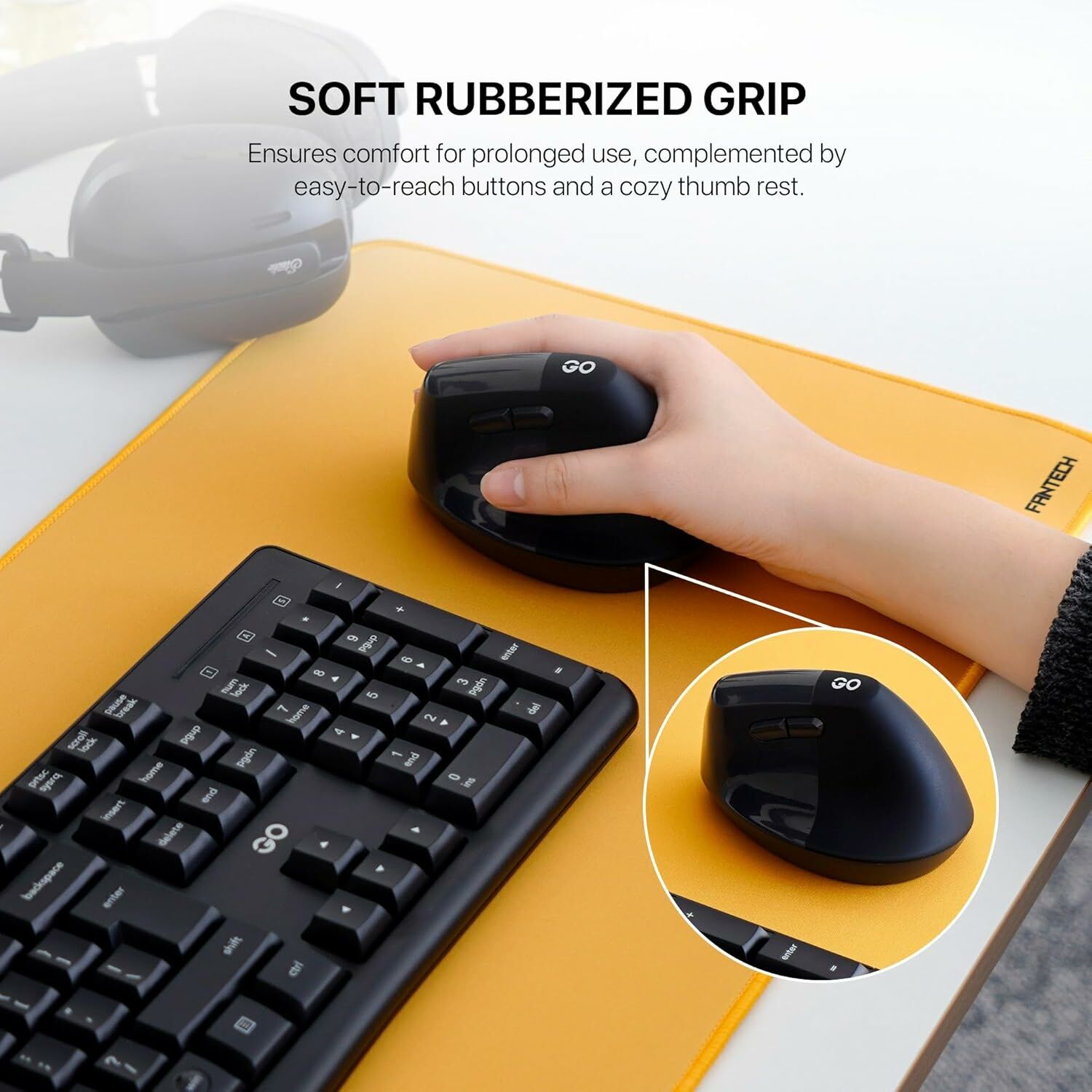 Fantech Go Comfy W195R Vertical Ergonomic Mouse Gray