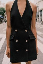 Halter mini blazer dress 