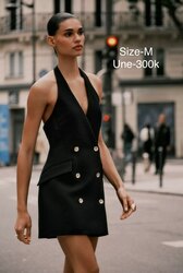 Halter mini blazer dress 