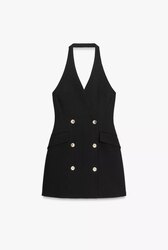 Halter mini blazer dress 