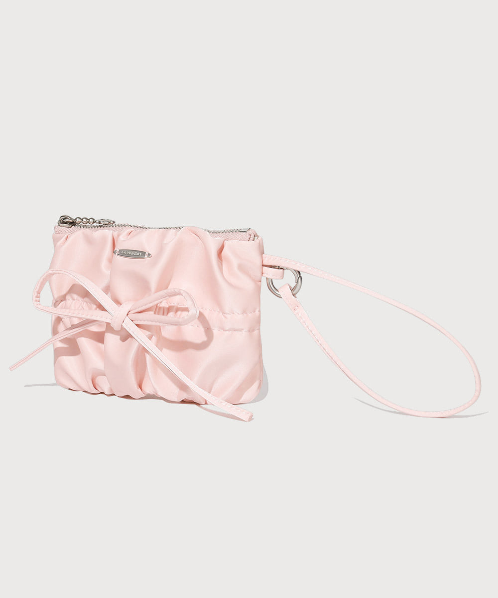 CLOVER HEART RIBBON HANDLE POUCH