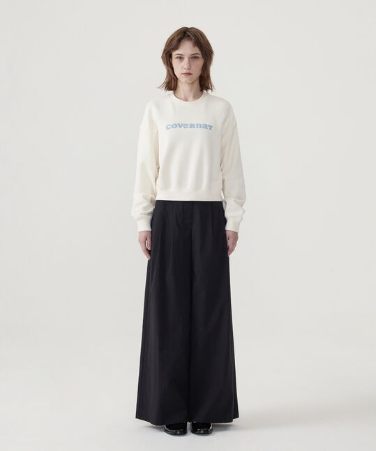 WOMEN'S TWO-TUCK BANDED WIDE PANTS
