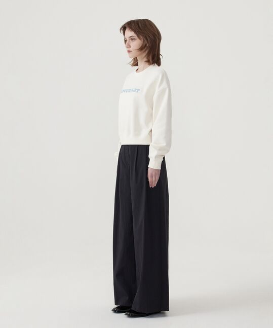 WOMEN'S TWO-TUCK BANDED WIDE PANTS