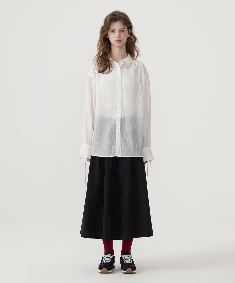 WOMEN'S STRING SHEER OVERSIZED BLOUSE
