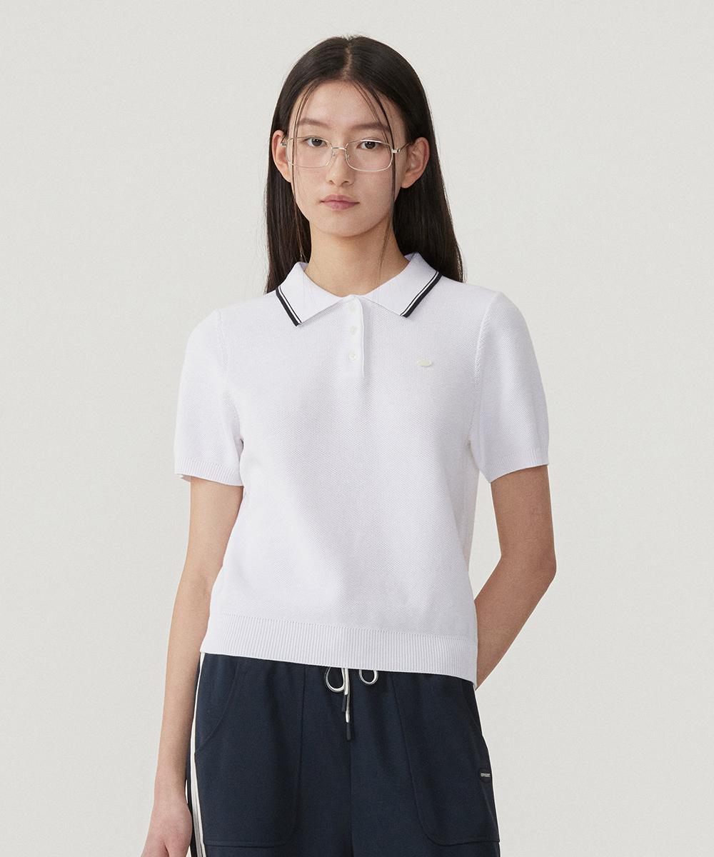 WOMEN'S POLO HALF KNIT