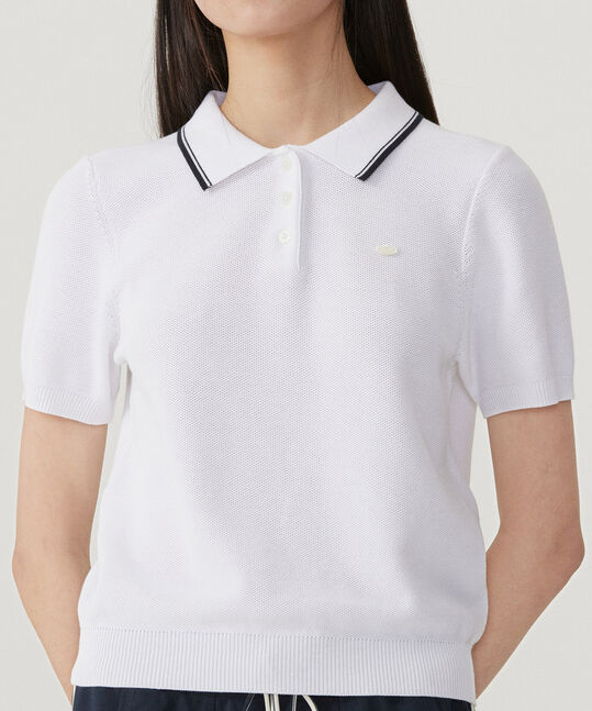 WOMEN'S POLO HALF KNIT