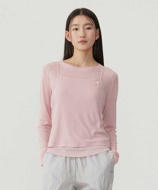WOMEN'S SHEER LAYERED LONG SLEEVE