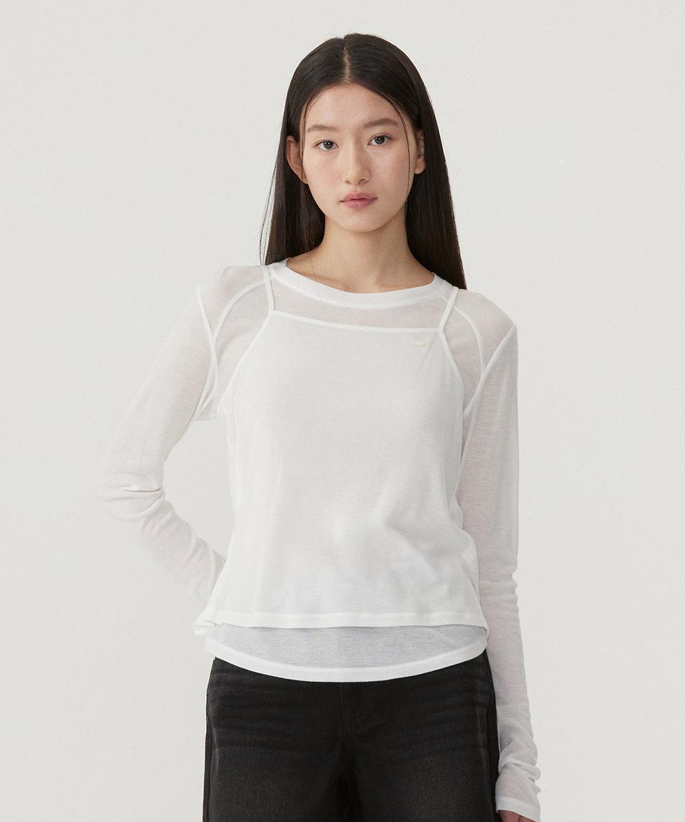 WOMEN'S SHEER LAYERED LONG SLEEVE