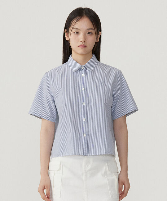 WOMEN SEERSUCKER HALF SHIRT