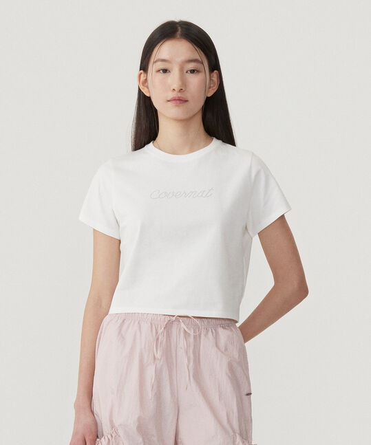 WOMEN'S CROP FIT HOTFIX LOGO T-SHIRT